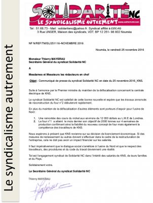 Nreftmsl251116 novembre 2016 communique de presse kns defisc